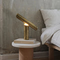 LINEA decorative metal accent lamp with a visible light bulb