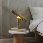 LINEA decorative metal accent lamp with a visible light bulb
