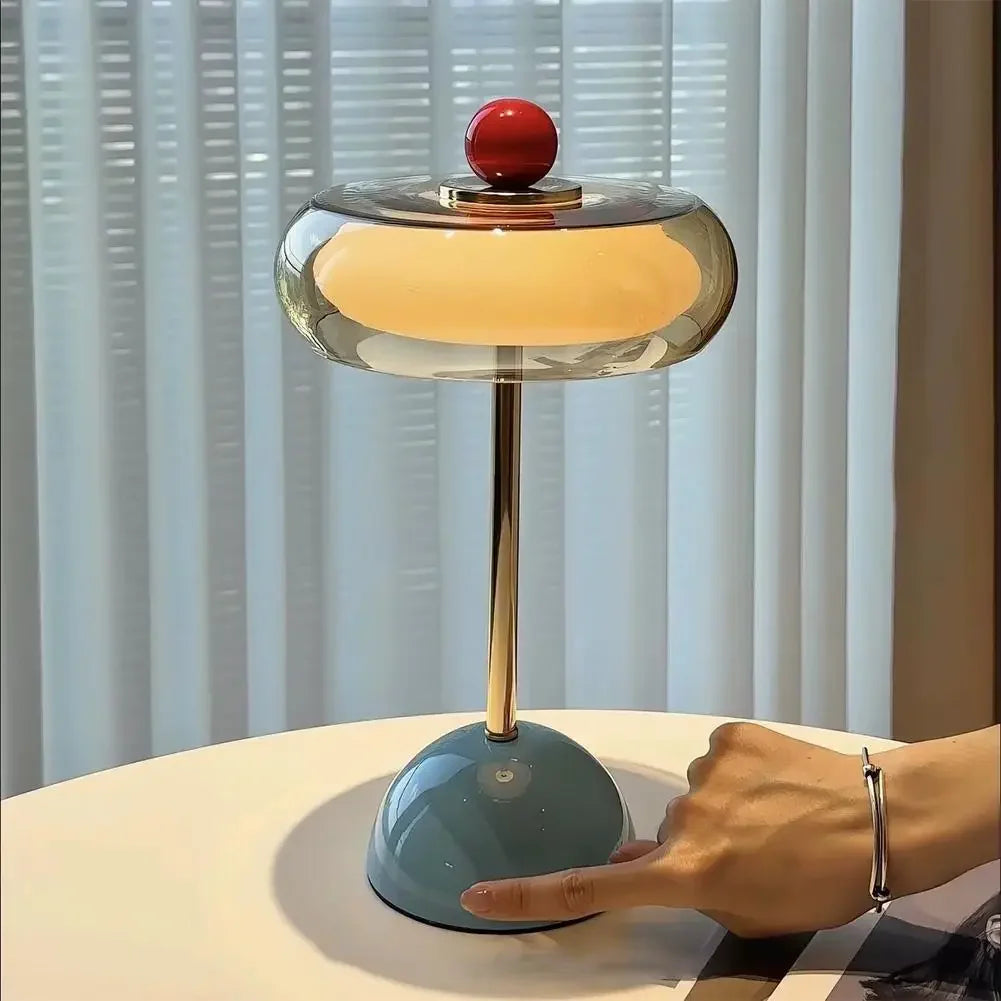 VETRA glass and metal touch-operated table lamp — alternate product view 9