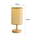 SENNA wood and fabric USB bedside table lamp — alternate product view 7