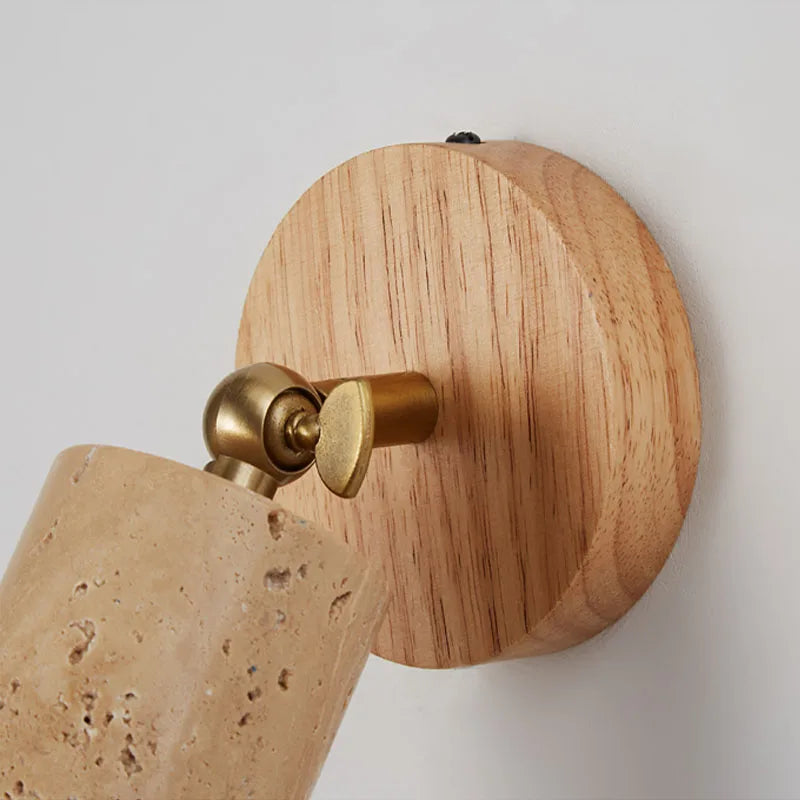 Lampada da Parete Travertino Orientabile 180° LED Design Wabi-Sabi