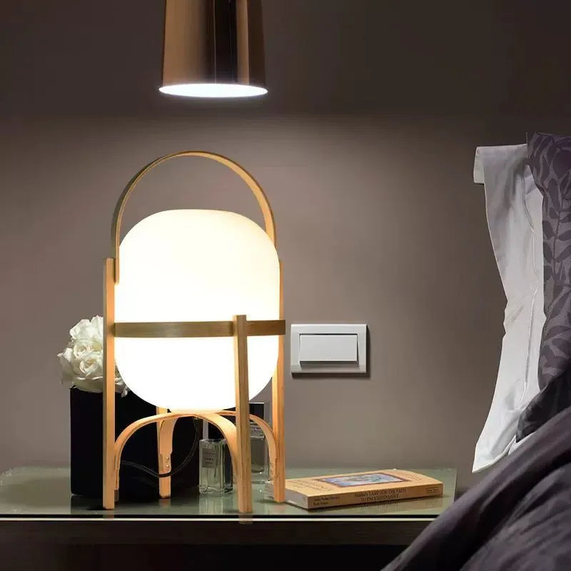 ELVA Wood and Frosted Glass Floor Lamp — additional product view 5