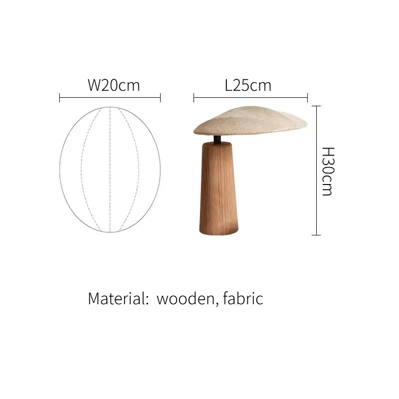 NAGI Wooden Table Lamp with Oval Fabric Shade — additional product view 8