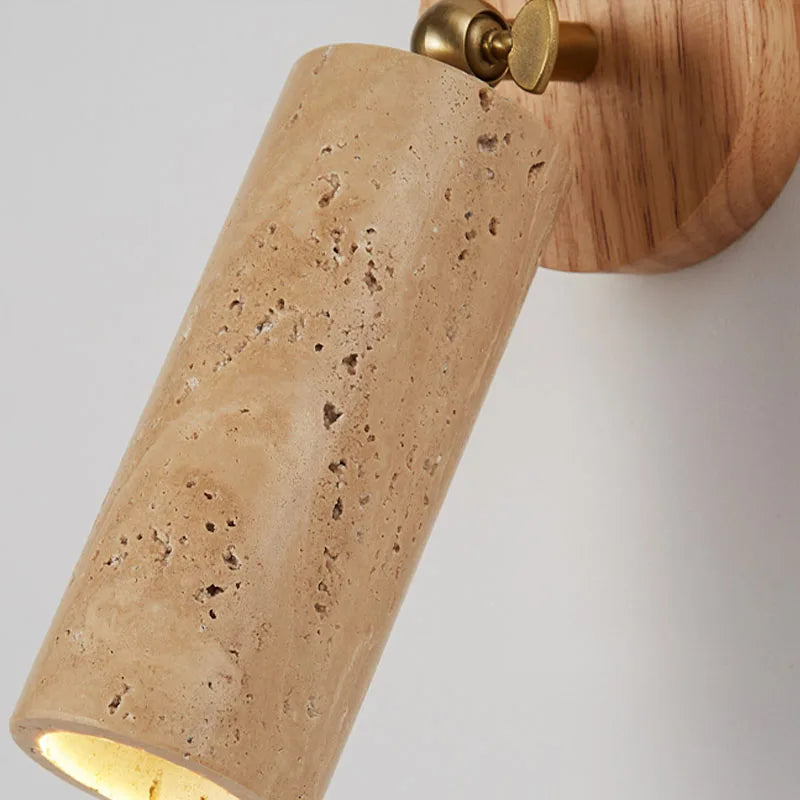 Rotatable Travertine Wall Lamp 180° LED Wabi-Sabi Design