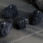 Set 3 Candele Meteorite ASTRUM - Cera di Soia Profumata con Contenitori Effetto Pietra Vulcanica