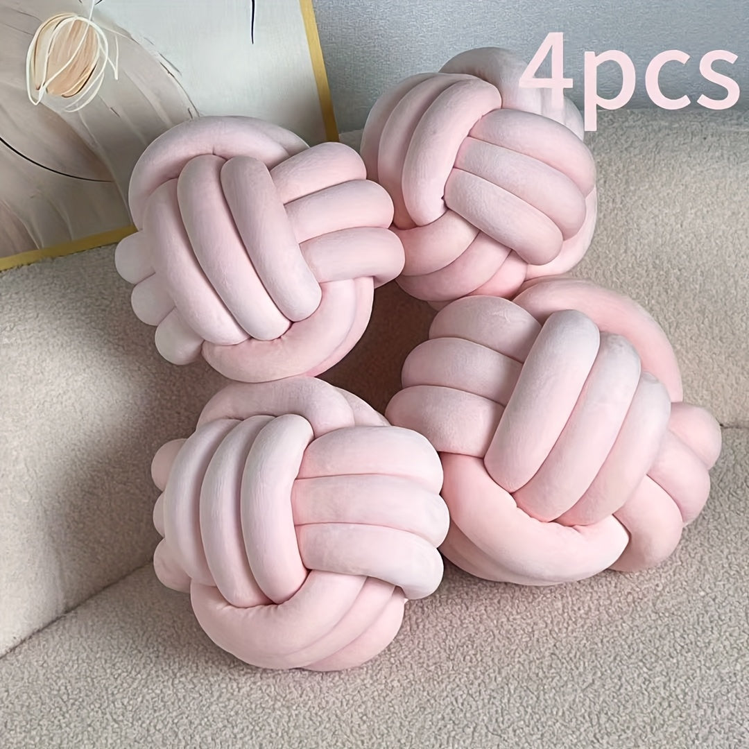 Cuscino Decorativo a Nodo in Velluto - Set 2/3/4 Pezzi - Design Geometrico Minimalista 22x22cm