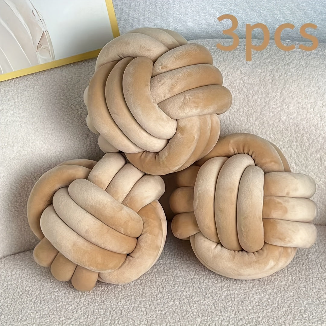 Cuscino Decorativo a Nodo in Velluto - Set 2/3/4 Pezzi - Design Geometrico Minimalista 22x22cm