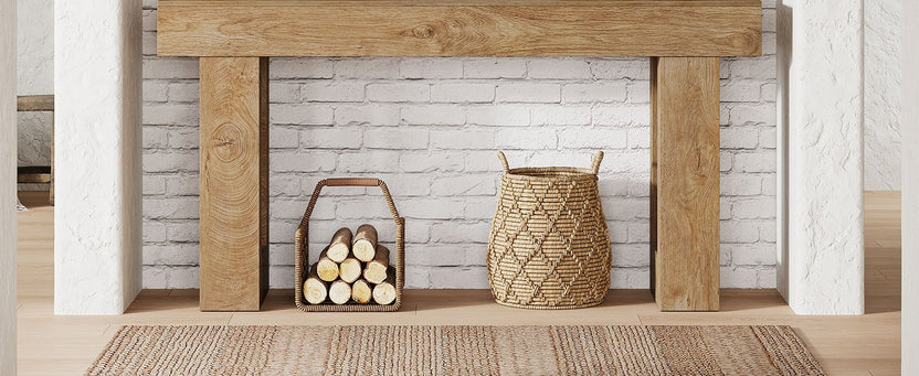 Console Legno Naturale 160cm - Tavolo Ingresso Design Contemporaneo Rovere Chiaro