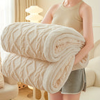 Plaid Pile Corallo Doppia Faccia Texture Geometrica Ultra Morbido