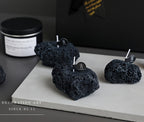 Set 3 Candele Meteorite ASTRUM - Cera di Soia Profumata con Contenitori Effetto Pietra Vulcanica