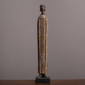 Scultura Tribale Africana di 36,5 cm Resina Effetto Legno Intagliato a Mano