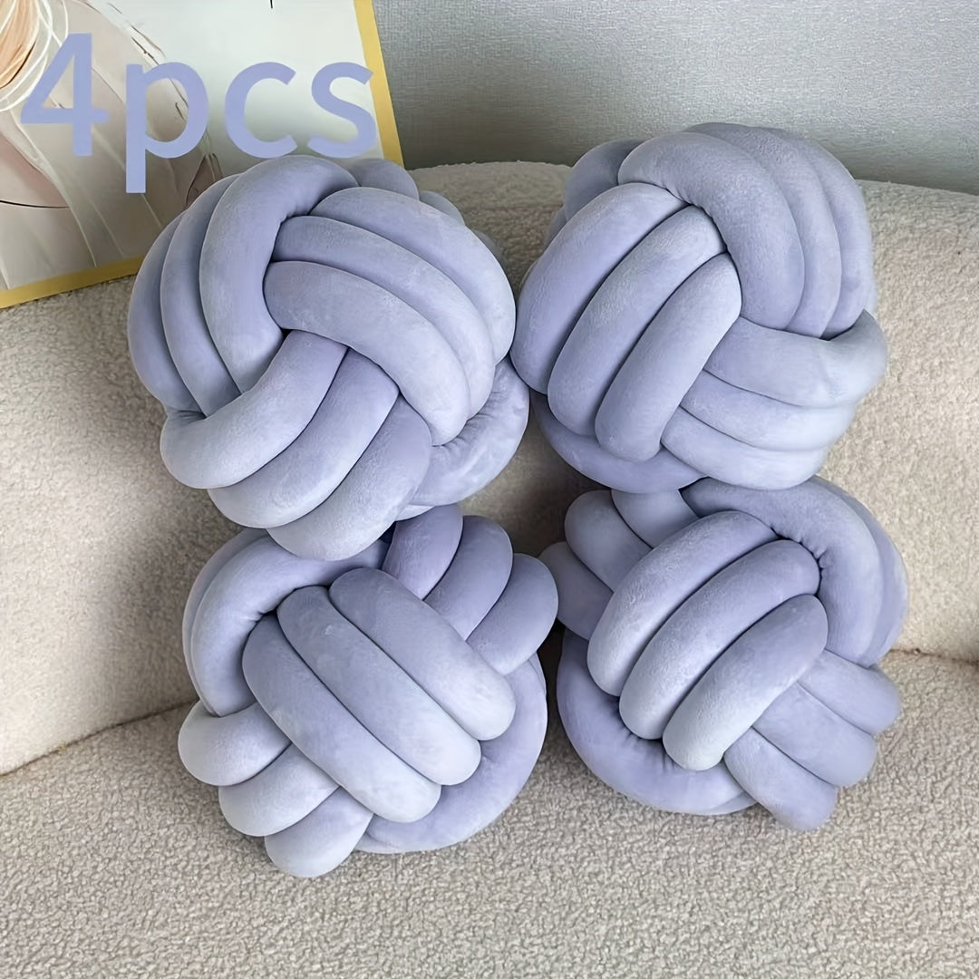 Cuscino Decorativo a Nodo in Velluto - Set 2/3/4 Pezzi - Design Geometrico Minimalista 22x22cm