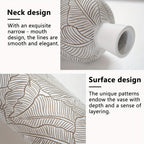 Vaso da Terra M Decorativo 60cm Motivo Foglie - Design Boho Chic per Erba Pampas, Soggiorno e Ingresso