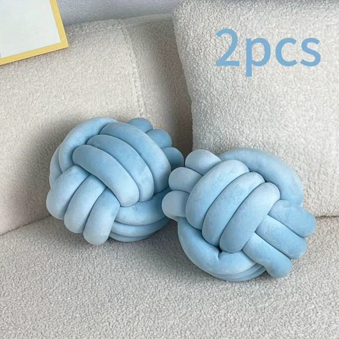 Cuscino Decorativo a Nodo in Velluto - Set 2/3/4 Pezzi - Design Geometrico Minimalista 22x22cm