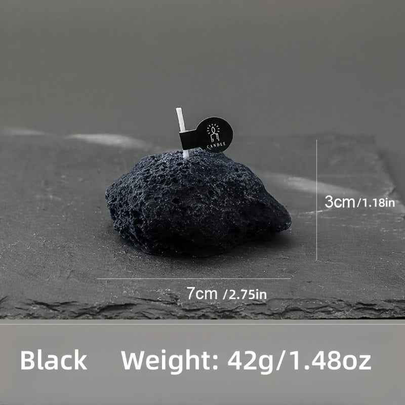 Set of 3 ASTRUM Meteorite Candles - Scented Soy Wax with Volcanic Stone Effect Containers