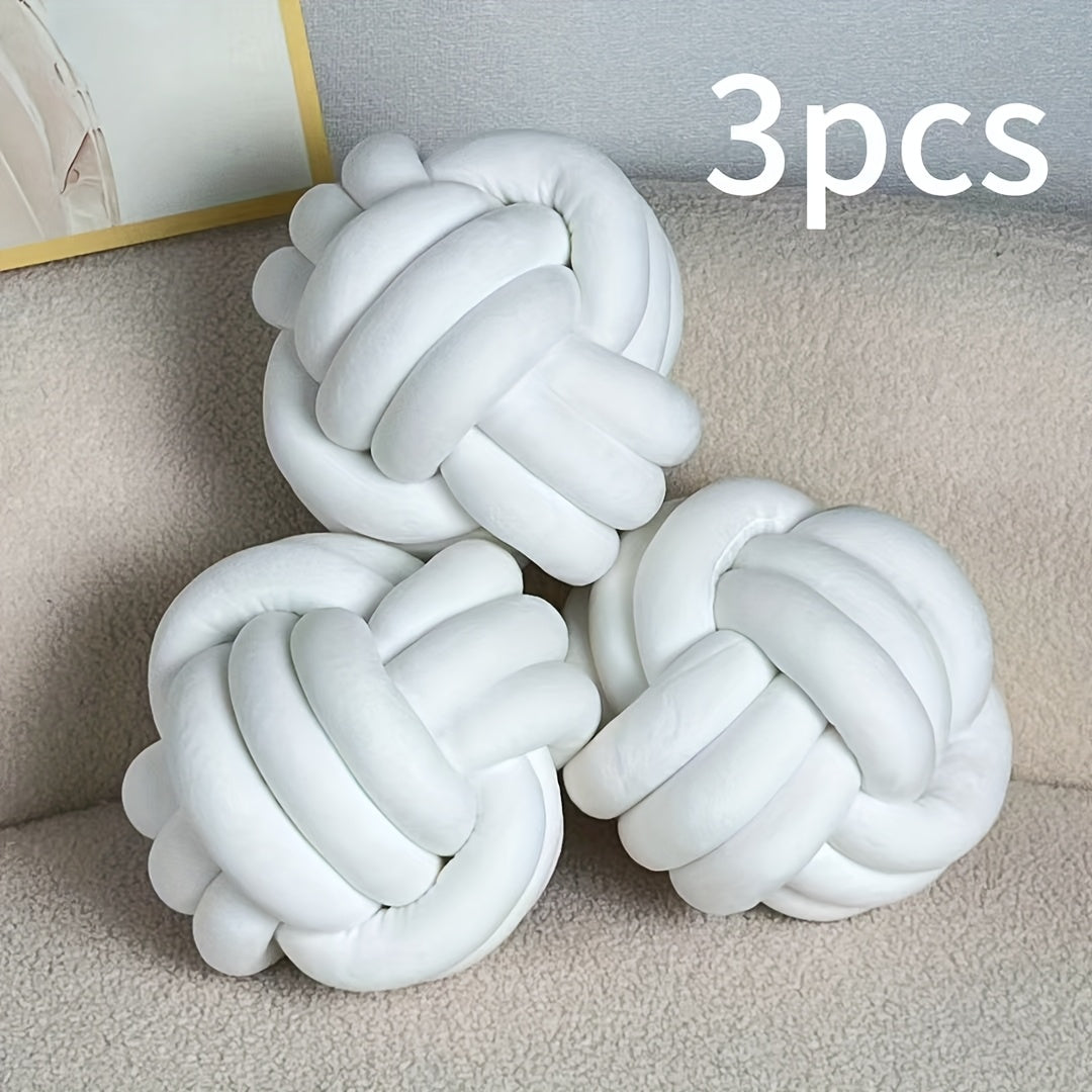 Cuscino Decorativo a Nodo in Velluto - Set 2/3/4 Pezzi - Design Geometrico Minimalista 22x22cm