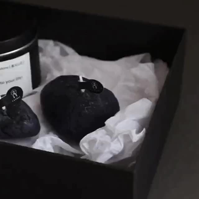 Set of 3 ASTRUM Meteorite Candles - Scented Soy Wax with Volcanic Stone Effect Containers