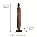 Scultura Tribale Africana di 36,5 cm Resina Effetto Legno Intagliato a Mano