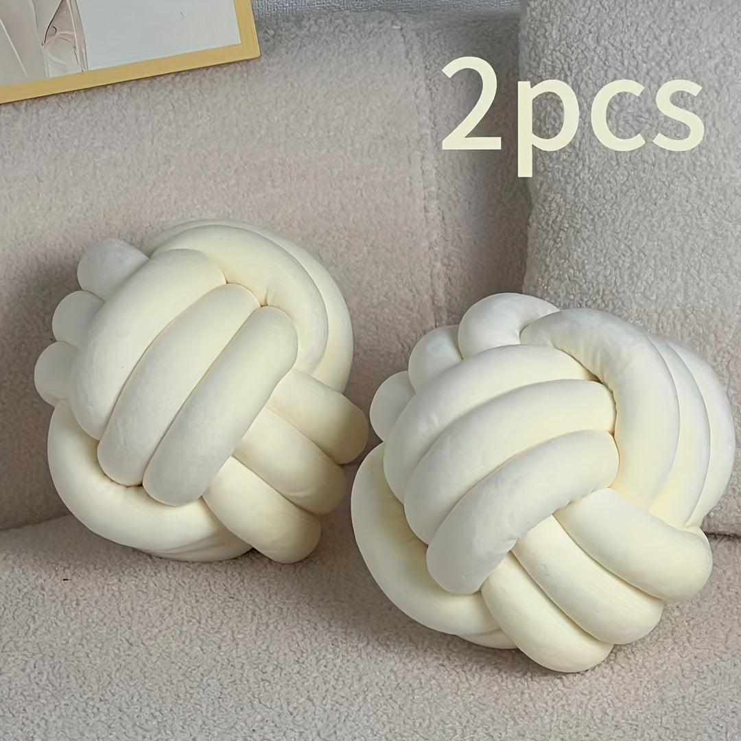 Cuscino Decorativo a Nodo in Velluto - Set 2/3/4 Pezzi - Design Geometrico Minimalista 22x22cm