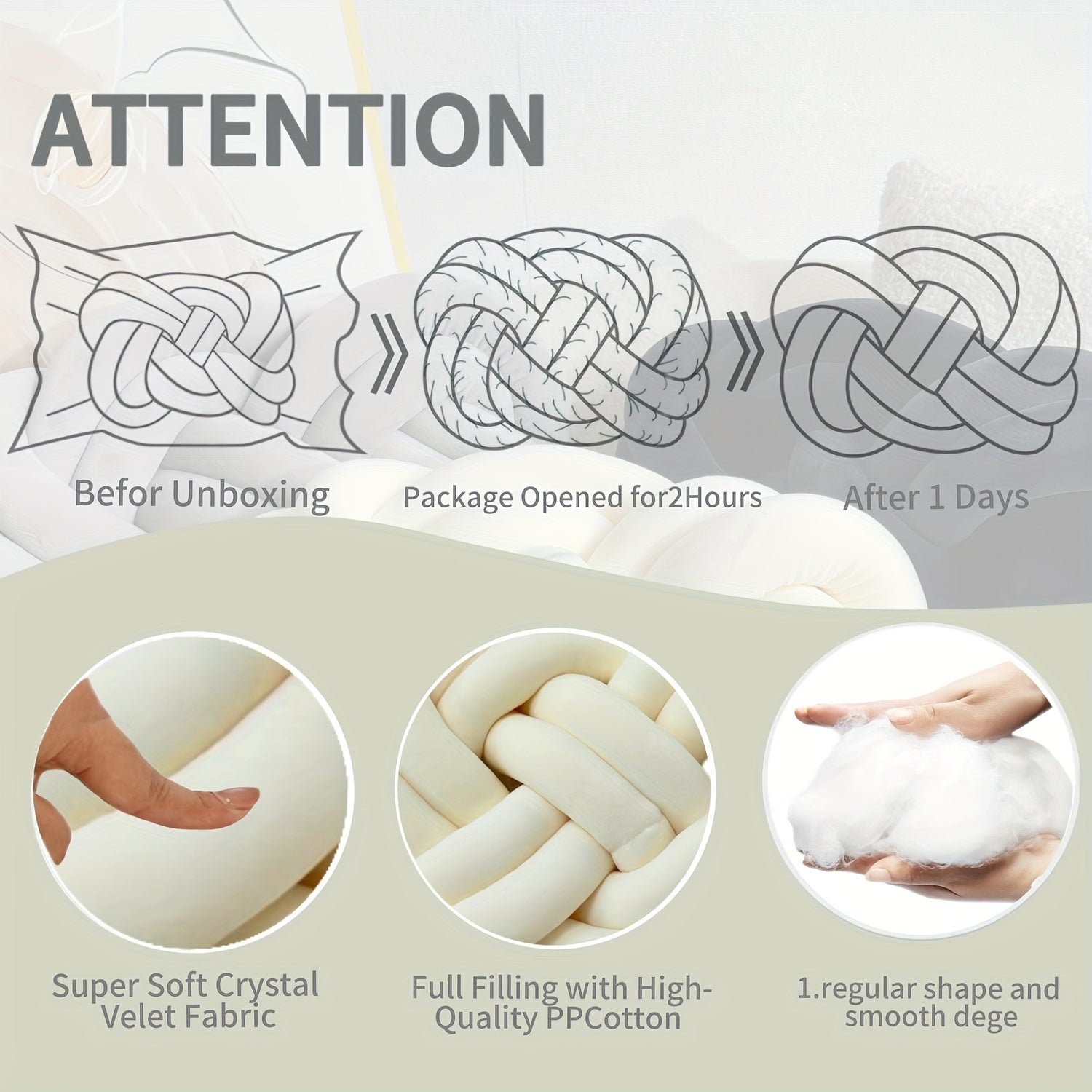 Paracolpi Intrecciato a Treccia - Set 2 Pezzi - Cuscino Lungo Decorativo in Peluche 40cm