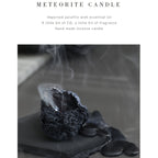 Set 3 Candele Meteorite ASTRUM - Cera di Soia Profumata con Contenitori Effetto Pietra Vulcanica