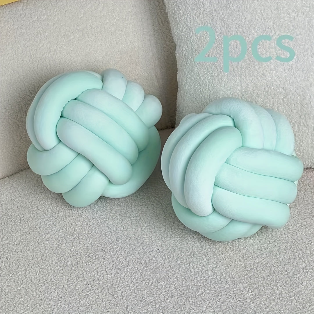 Cuscino Decorativo a Nodo in Velluto - Set 2/3/4 Pezzi - Design Geometrico Minimalista 22x22cm