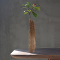 Vaso in Legno Rettangolare 29.5cm Stile Morandi - Design Minimalista Nordico Beige Naturale - Vaso Decorativo da Tavolo per Fiori Secchi e Rami