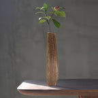 Vaso in Legno Rettangolare 29.5cm Stile Morandi - Design Minimalista Nordico Beige Naturale - Vaso Decorativo da Tavolo per Fiori Secchi e Rami