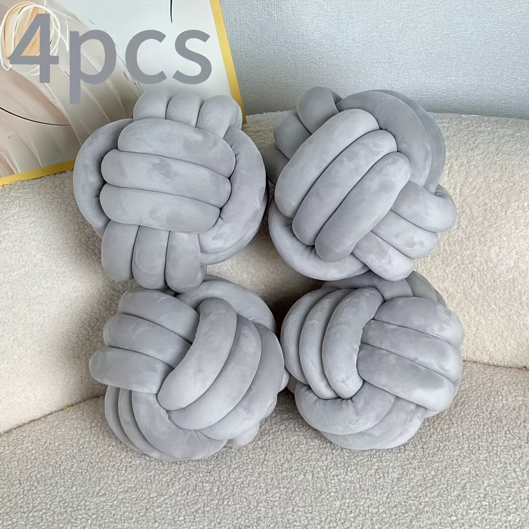 Cuscino Decorativo a Nodo in Velluto - Set 2/3/4 Pezzi - Design Geometrico Minimalista 22x22cm