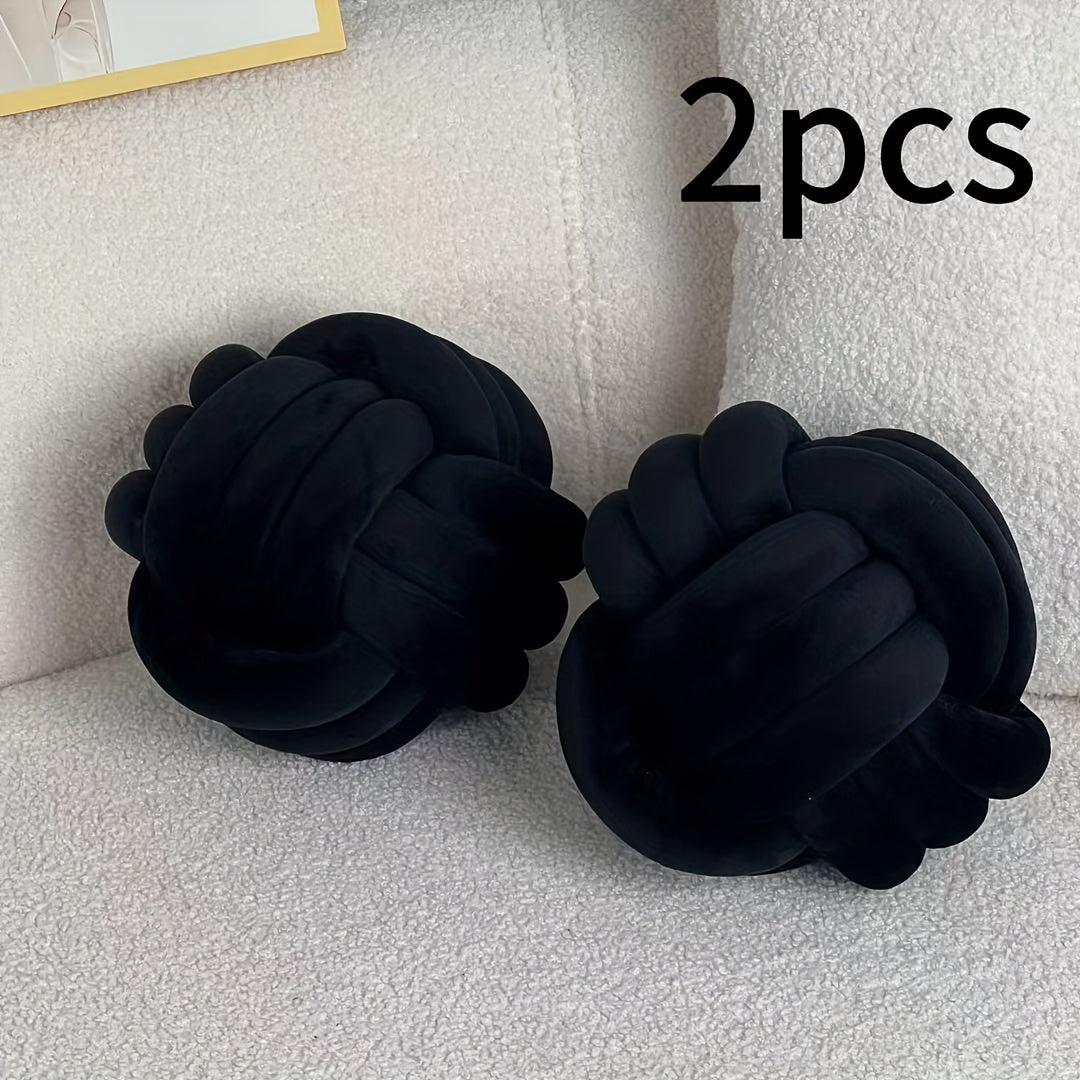 Cuscino Decorativo a Nodo in Velluto - Set 2/3/4 Pezzi - Design Geometrico Minimalista 22x22cm