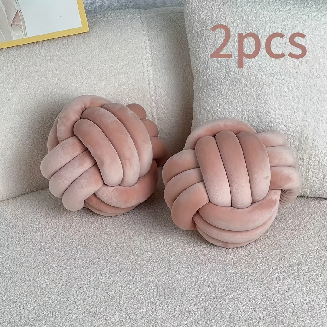 Cuscino Decorativo a Nodo in Velluto - Set 2/3/4 Pezzi - Design Geometrico Minimalista 22x22cm