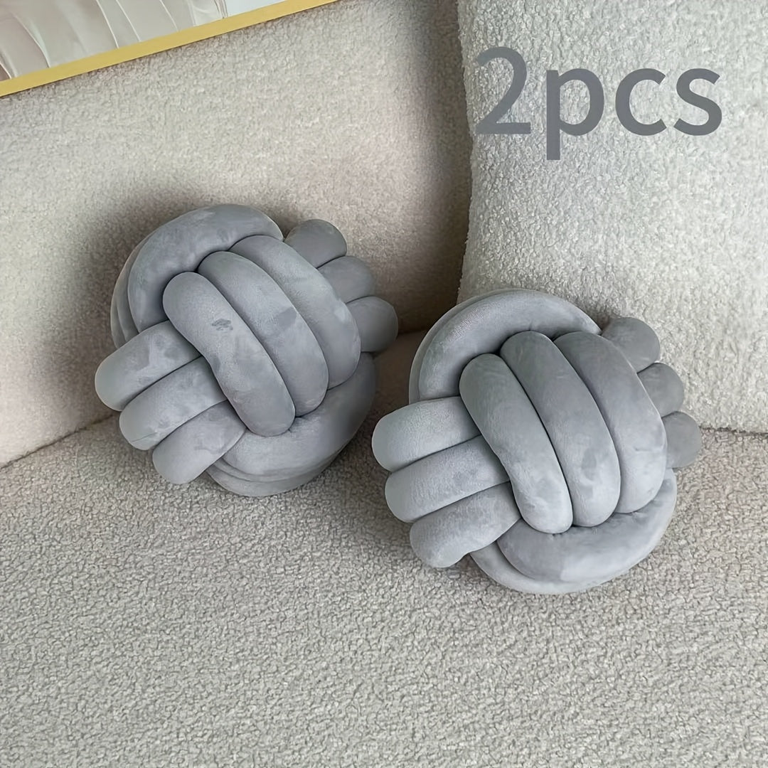 Cuscino Decorativo a Nodo in Velluto - Set 2/3/4 Pezzi - Design Geometrico Minimalista 22x22cm