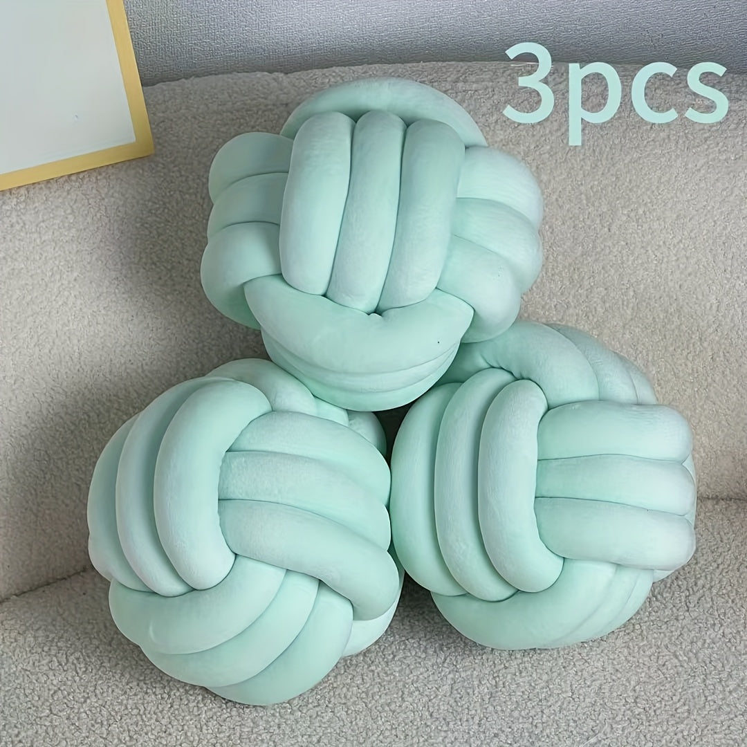 Cuscino Decorativo a Nodo in Velluto - Set 2/3/4 Pezzi - Design Geometrico Minimalista 22x22cm