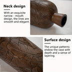 Vaso da Terra M Decorativo 60cm Motivo Foglie - Design Boho Chic per Erba Pampas, Soggiorno e Ingresso
