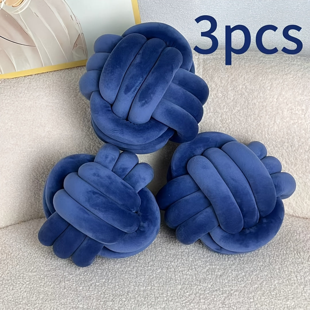 Cuscino Decorativo a Nodo in Velluto - Set 2/3/4 Pezzi - Design Geometrico Minimalista 22x22cm