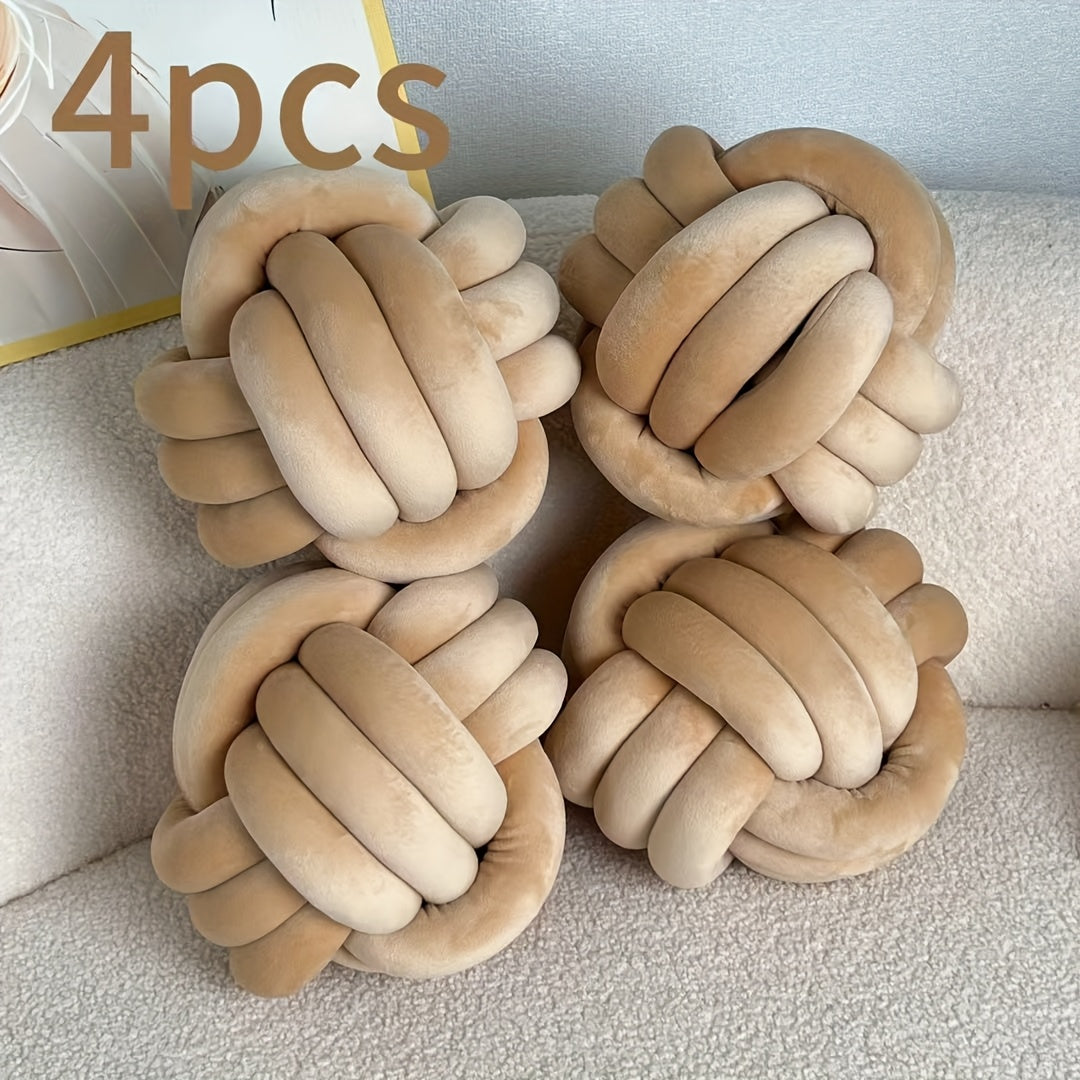 Cuscino Decorativo a Nodo in Velluto - Set 2/3/4 Pezzi - Design Geometrico Minimalista 22x22cm