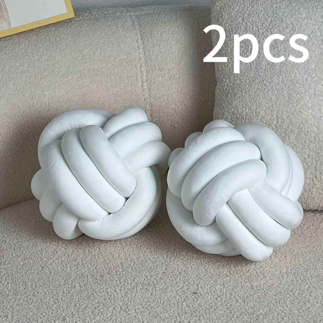 Cuscino Decorativo a Nodo in Velluto - Set 2/3/4 Pezzi - Design Geometrico Minimalista 22x22cm