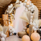 Pampas Grass Decorativa Set 6 Pezzi - Piume Fluffy Beige Naturale per Vasi e Arredamento Boho Chic