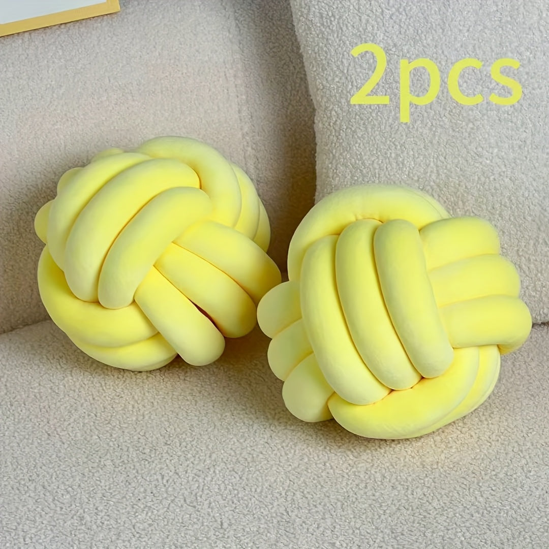 Cuscino Decorativo a Nodo in Velluto - Set 2/3/4 Pezzi - Design Geometrico Minimalista 22x22cm