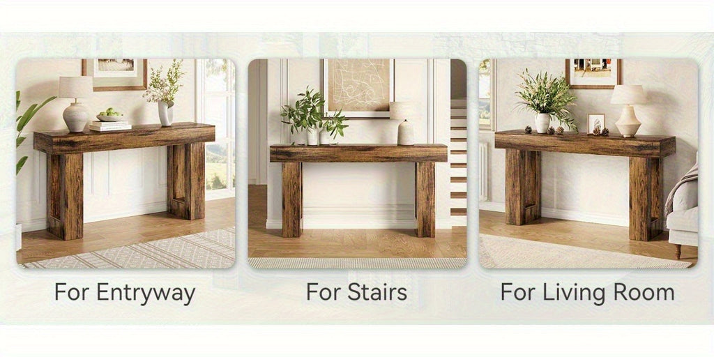 Console Rovere 160cm - Tavolo Ingresso Design Contemporaneo Marrone Naturale