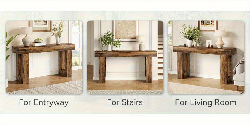 Console Rovere 160cm - Tavolo Ingresso Design Contemporaneo Marrone Naturale