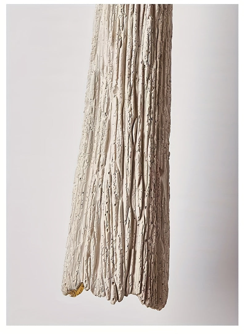 Plafoniera Wabi-Sabi Legno Chiaro Cemento Effetto Pietra E27