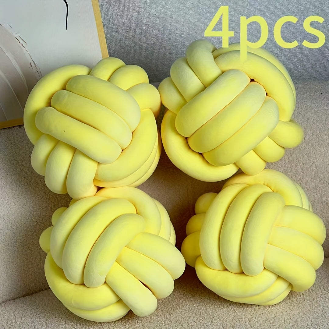 Cuscino Decorativo a Nodo in Velluto - Set 2/3/4 Pezzi - Design Geometrico Minimalista 22x22cm