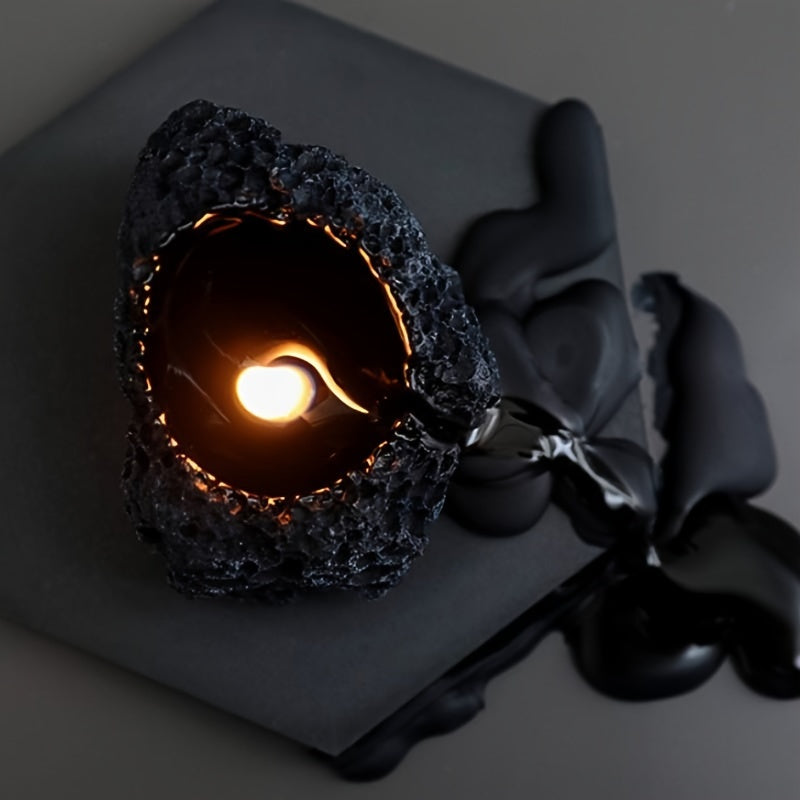 Set of 3 ASTRUM Meteorite Candles - Scented Soy Wax with Volcanic Stone Effect Containers