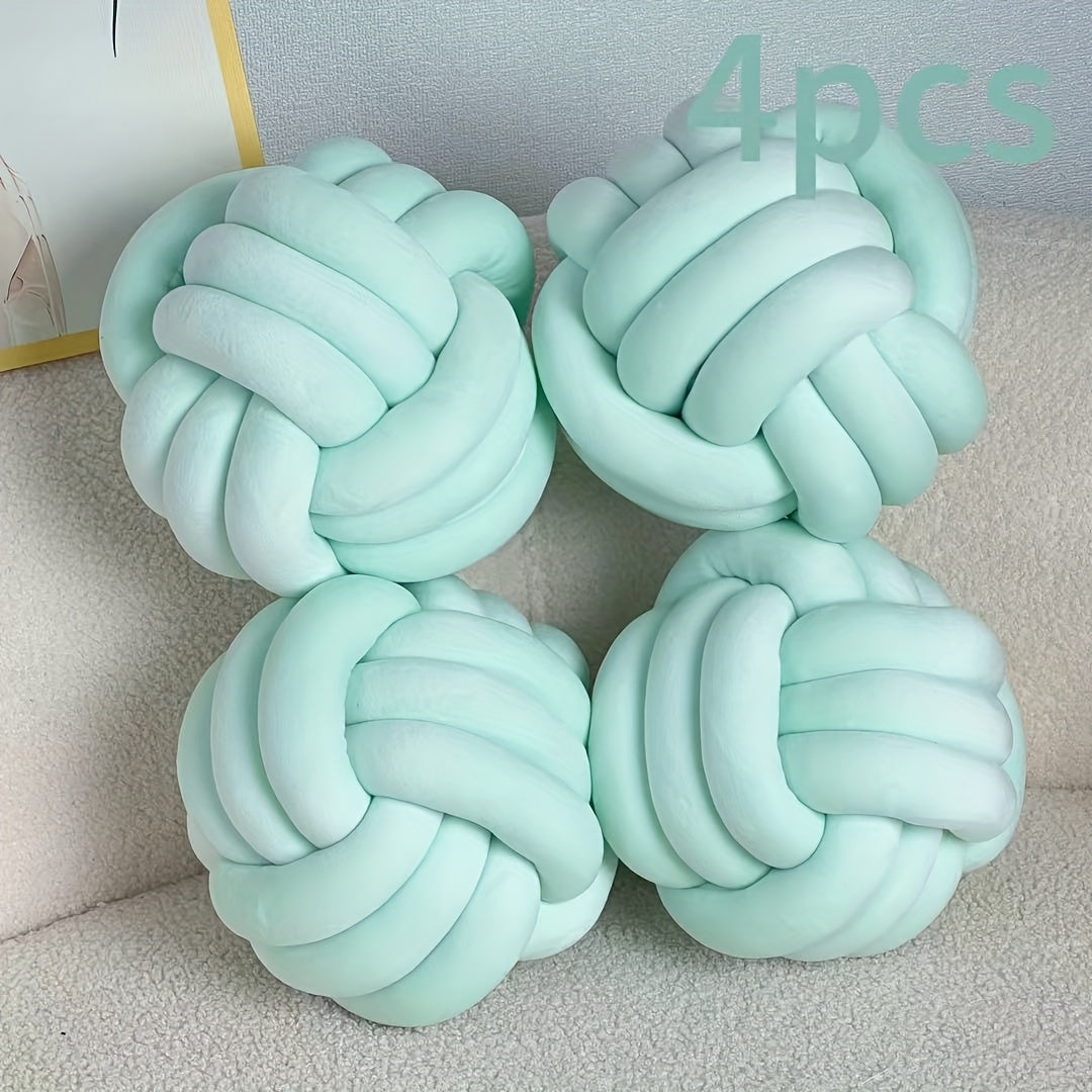 Cuscino Decorativo a Nodo in Velluto - Set 2/3/4 Pezzi - Design Geometrico Minimalista 22x22cm