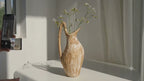 Vaso in Ceramica Effetto Legno SYLVA - Design Country Cottage con Manico Decorativo 24cm